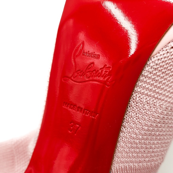 Christian Louboutin Cheminene 120 Pink Stretch Sock Mules Heels EU 37 - Picture 8 of 10